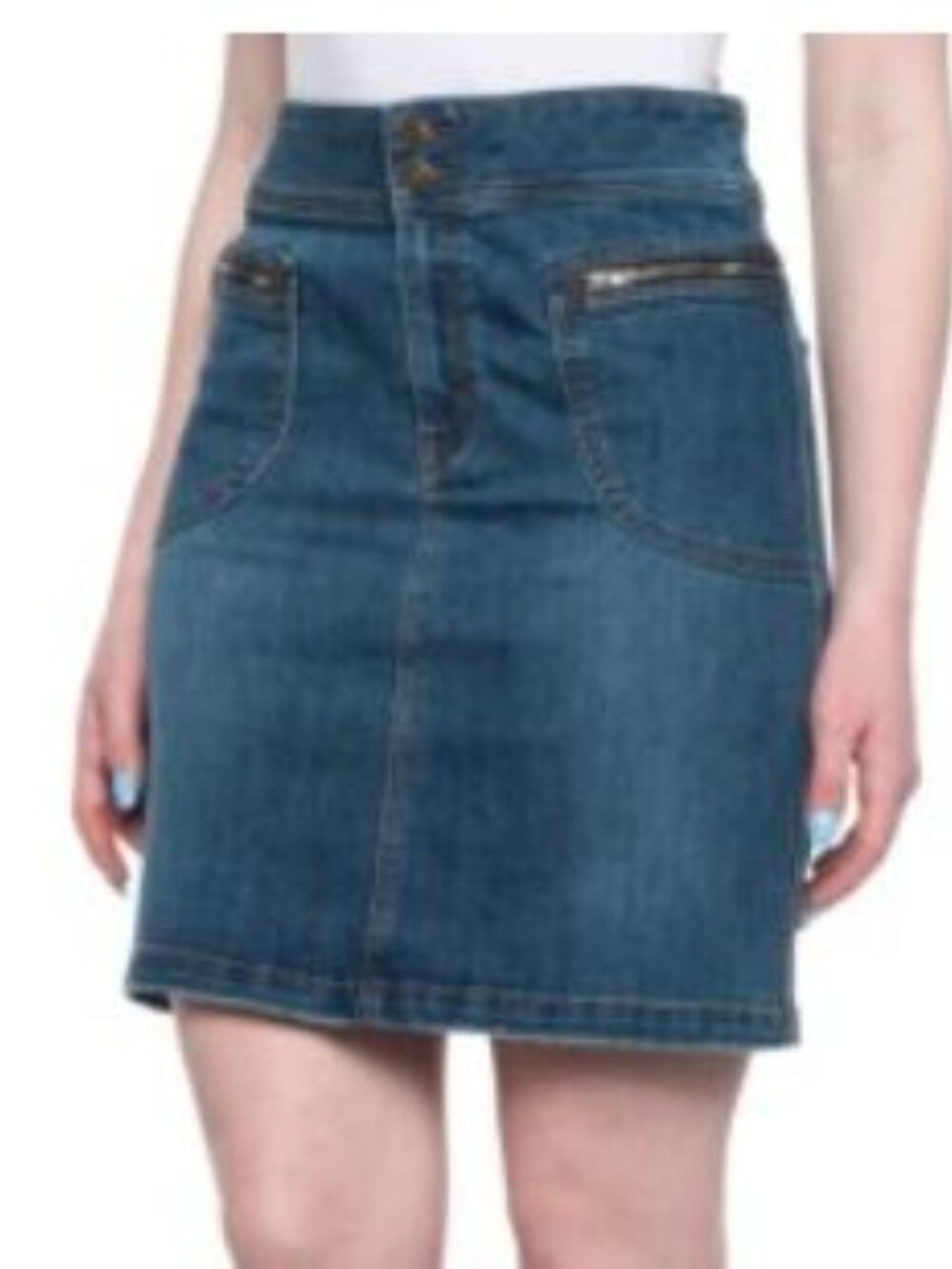PrAna Denim Skirt Pencil Jean Broadway Skirt Women’s Size 00 Brand New